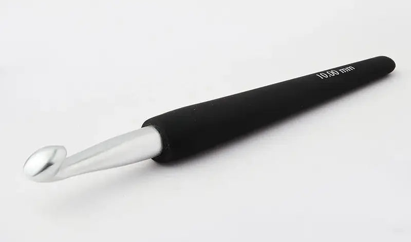 KnitPro Soft-Feel Silver Single Ended Crochet Hooks (Aluminum) - 12.00mm