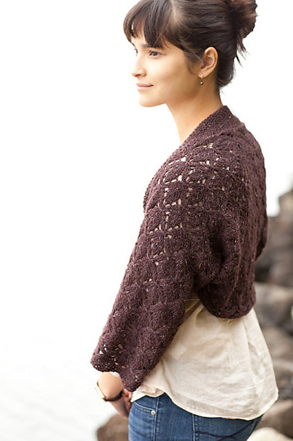 A Churchmouse Yarns and Teas Pattern - Smocked Lace Wrap & Shrug (PDF)