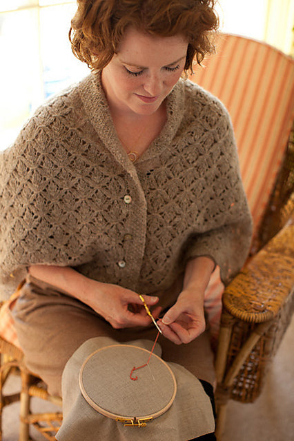 A Churchmouse Yarns and Teas Pattern - Smocked Lace Wrap & Shrug (PDF)