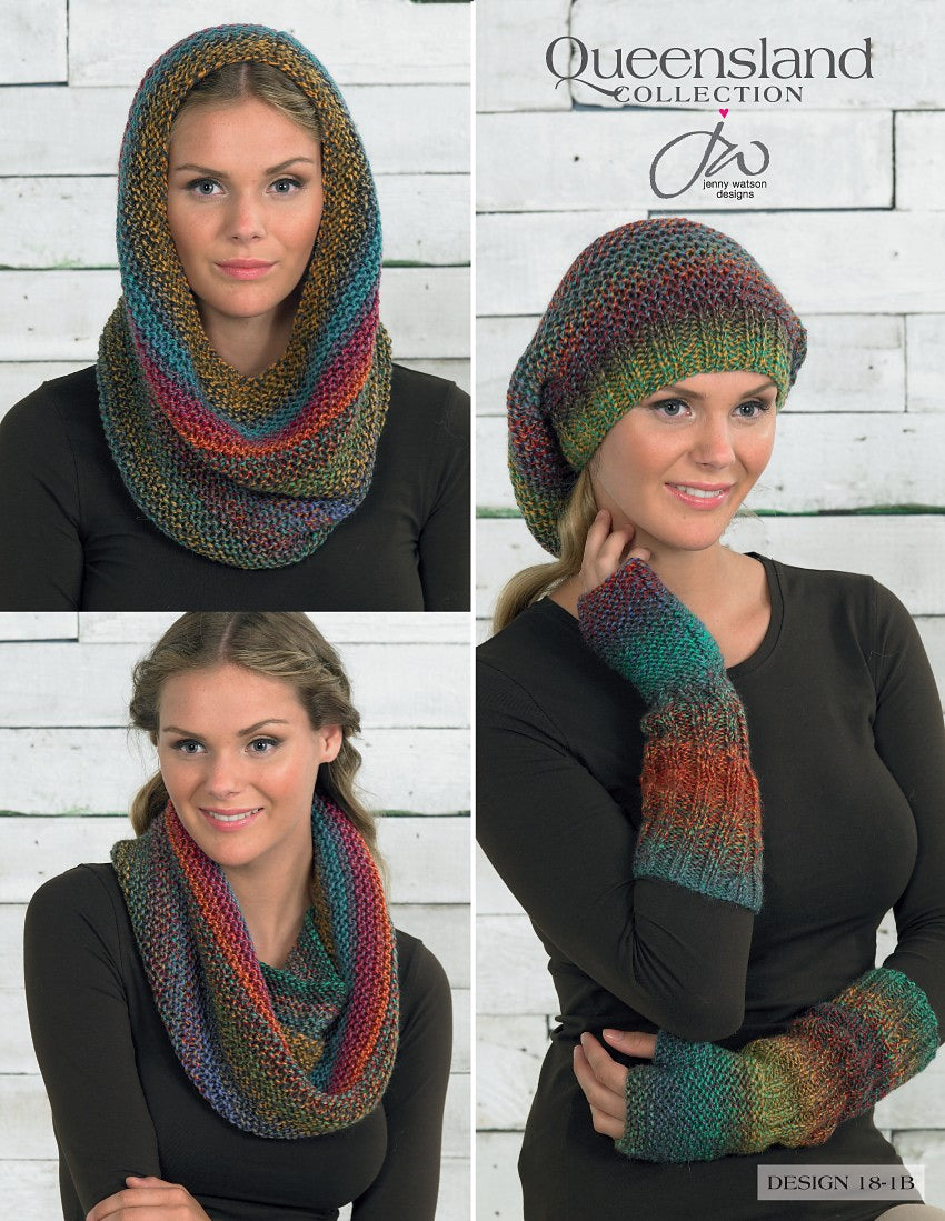 Queensland Brisbane Pattern - Snood, Slouchy Hat & Fingerless Gloves (PDF File)