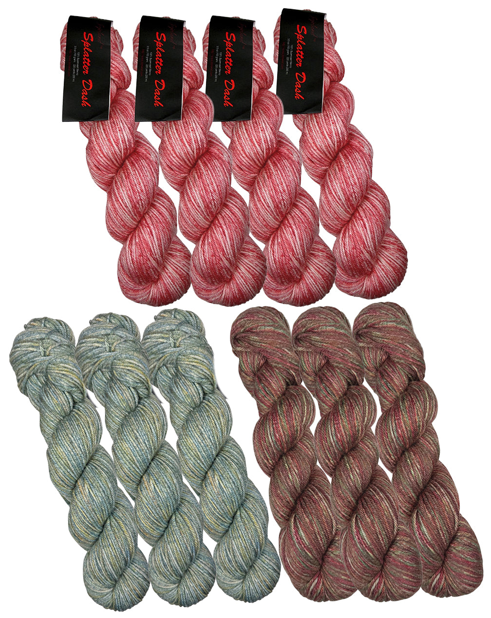 Jojoland Splatter Dash 10 Skein Mystery Bag - 4/3/3 Color Spilt on sale at little knits