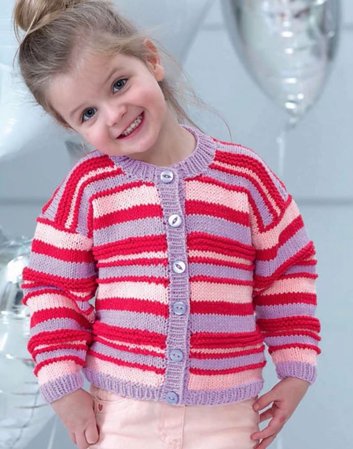 An EYB Pattern - Striped Cardigan - Free with Purchases of 4 Skeins of Babe Softcotton Worsted (PDF)