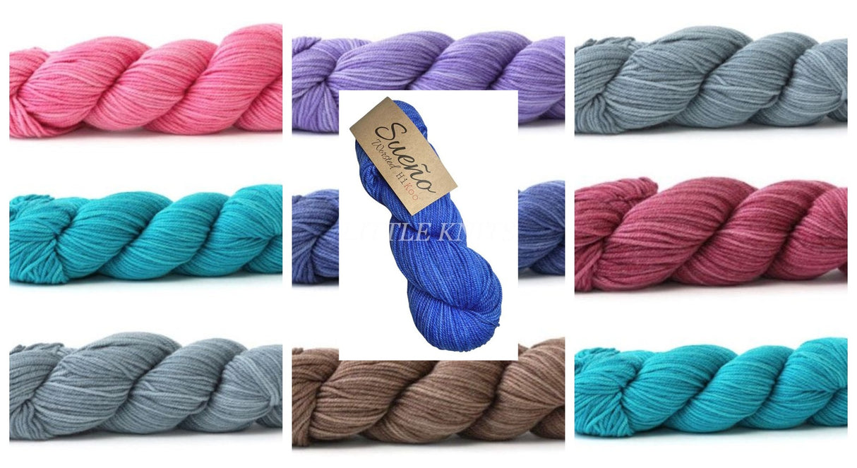 Hikoo Sueno Worsted Mixed Bag of 10 SKEINS - 4/3/3 Color Split - 70% OFF SALE!