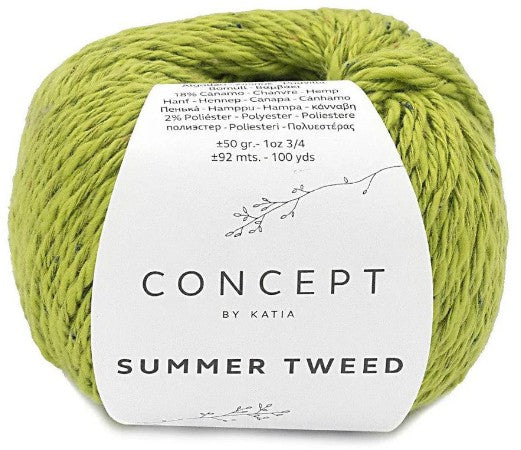 Katia Concept Summer Tweed - Pistachio (Color #67) - FULL BAG SALE (5 Skeins)