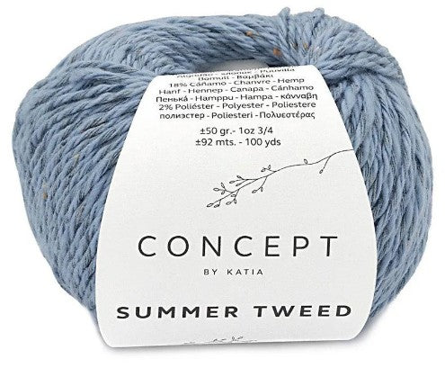 Katia Concept Summer Tweed - Pigeon Blue (Color #71) - FULL BAG SALE (5 Skeins)
