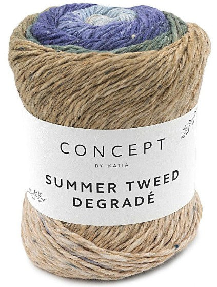 Katia Concept Summer Tweed Degrade - Glacier Lake (Color #102) - FULL BAG SALE (5 Skeins)