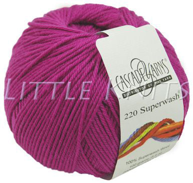 Cascade 220 Superwash - Raspberry (Color #807) - Dye Lot 7H2669 A Bright Fuchsia