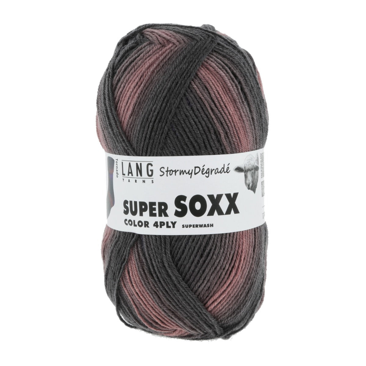 !Lang Super Soxx Stormy Degrade - Red Sky at Night, Sailors Delight (Color #335)