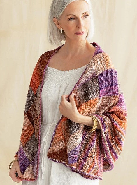A Noro Enka Pattern - Tangerine Eyelet Wrap (PDF)