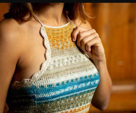 Laines du Nord Landscape Crochet Pattern - Lace Tank Top (PDF) - Free at Little Knits