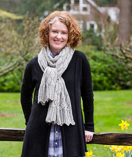 A Churchmouse Yarns and Teas Pattern - Tea Leaf Lace Scarf & Shawl (PDF)