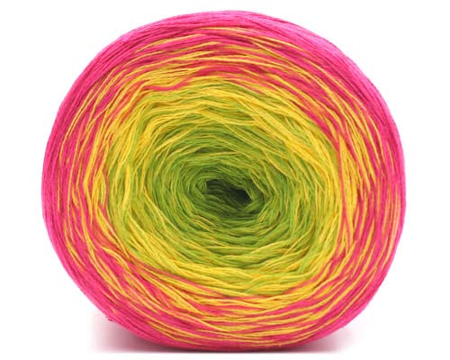 Trendsetter Yarns Transitions - Fuchsia/Yellow/Kiwi (Color #23) - BIG 150 GRAM CAKES