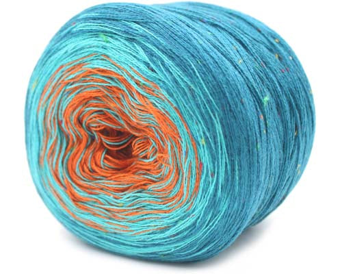 Trendsetter Yarns Transitions Tweed - Teal/Turq/Rust (Color #26) - BIG 150 GRAM CAKES