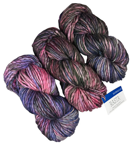 Malabrigo Rasta One of a Kind Colors - Tri-Plum (THREE SKEINS)