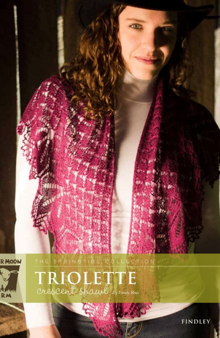 A Juniper Moon Farm Findley Pattern - Triolette Crescent Shawl (PDF)