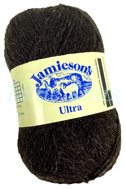 Jamieson's of Shetland Ultra Lace Weight Yarn - Shetland Black (Color #101) - Dye Lot 9514