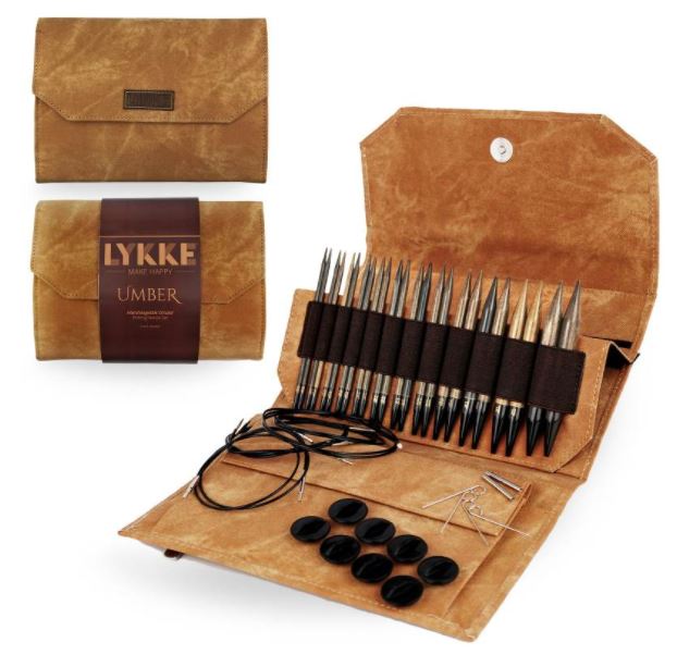 LYKKE 5 Inch Interchangeable Circular Knitting Needle Set - Umber