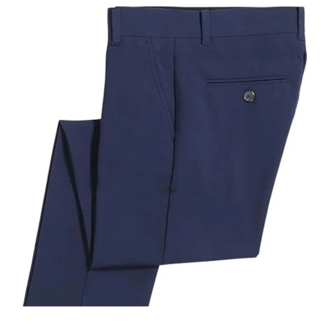 New with Tags, Van Heusen Boys Flex Stretch Flat Front Navy Dress Pants Size 12 Husky