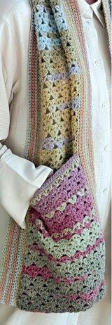 A Varanasi Crochet Scarf with Pockets - (PDF)