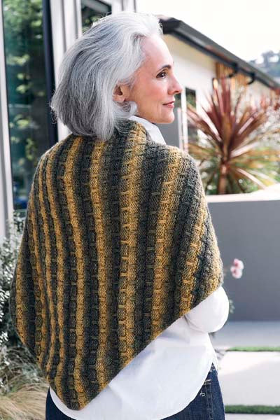 A Lana Grossa Cool Merino Degrade Pattern - Vertical Slipped Edge Cardigan / Wrap / Triangle (PDF)