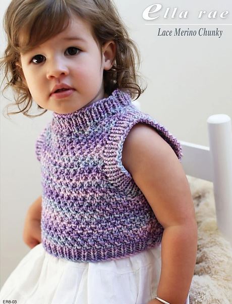 An Ella Rae Chunky Merino Superwash Pattern - Double Moss Stitch Vest (PDF)