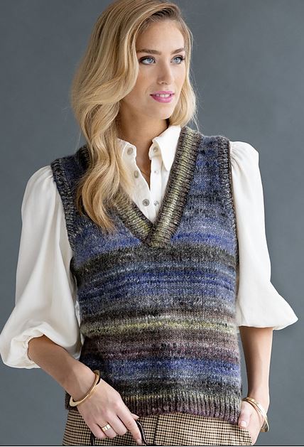 A Noro Miyabi Pattern - Vest by Bea Naretto knitting pattern on sale at Little Knits