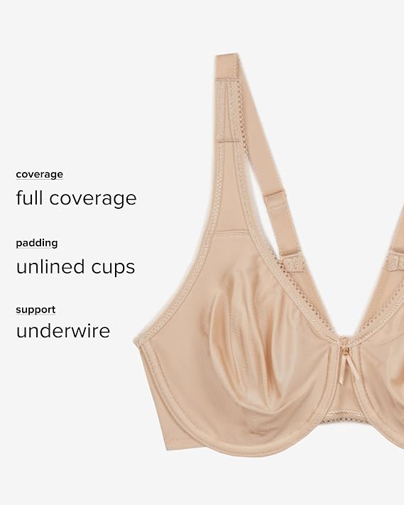 Wacoal Basic Beauty Full Figure Seamless Underwire Bra, 40DDD, Grey