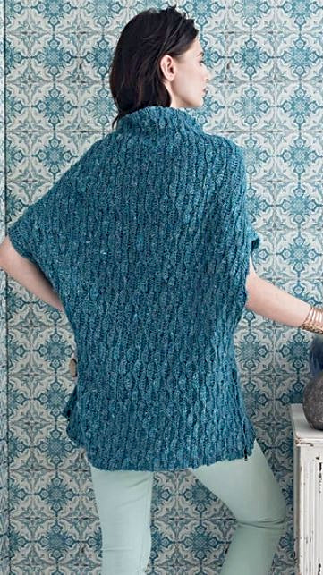 A Noro Silk Garden Solo Crochet Pattern - Wave Poncho (PDF)