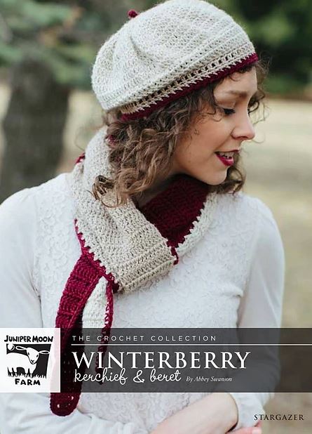 A Juniper Moon Farm Stargazer Pattern - Winterberry Kerchief (PDF)