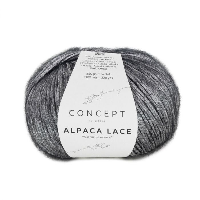 Katia Concept Alpaca Lace - Black (Color #89) Knitting and Crochet yarn on sale at Little Knits