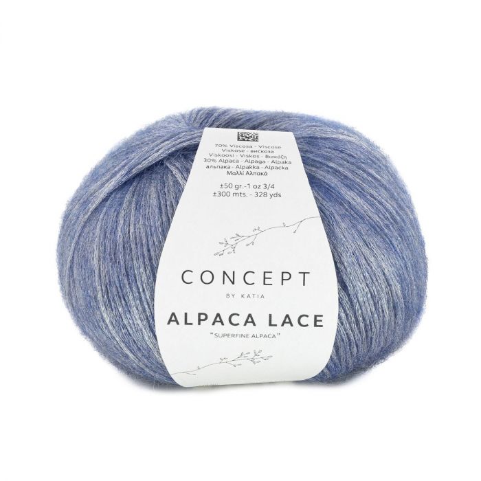Katia Concept Alpaca Lace - Medium Blue (Color #88) Knitting and Crochet yarn on sale at Little Knits