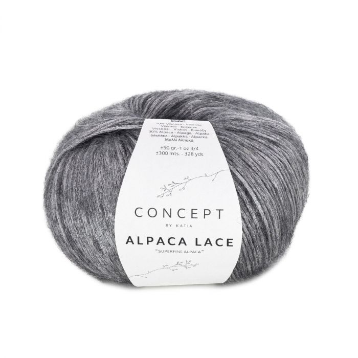 Katia Concept Alpaca Lace - Medium Grey (Color #90) Knitting and Crochet yarn on sale at Little Knits