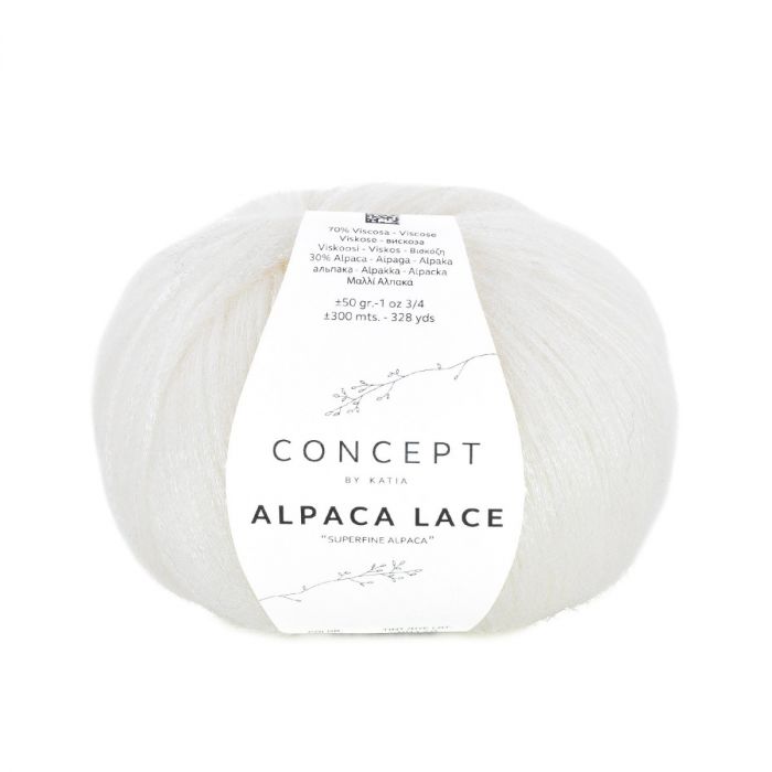 Katia Concept Alpaca Lace - White (Color #81) Knitting and Crochet yarn on sale at Little Knits