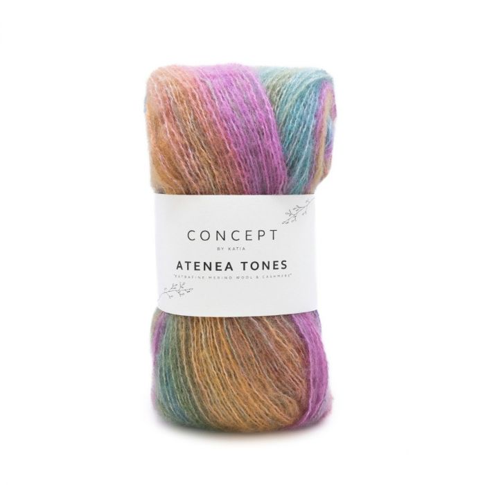 Katia Concept Atenea Tones - Green/Turquoise/Lilac (Color #204) Knitting and Crochet yarn on sale at Little Knits