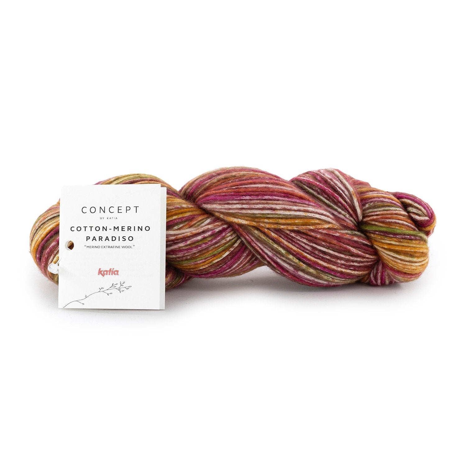 Katia Concept Cotton-Merino Paradiso - Blackberry-Ochre-Green (Color #301) Knitting and Crochet Yarn on sale at Little Knits