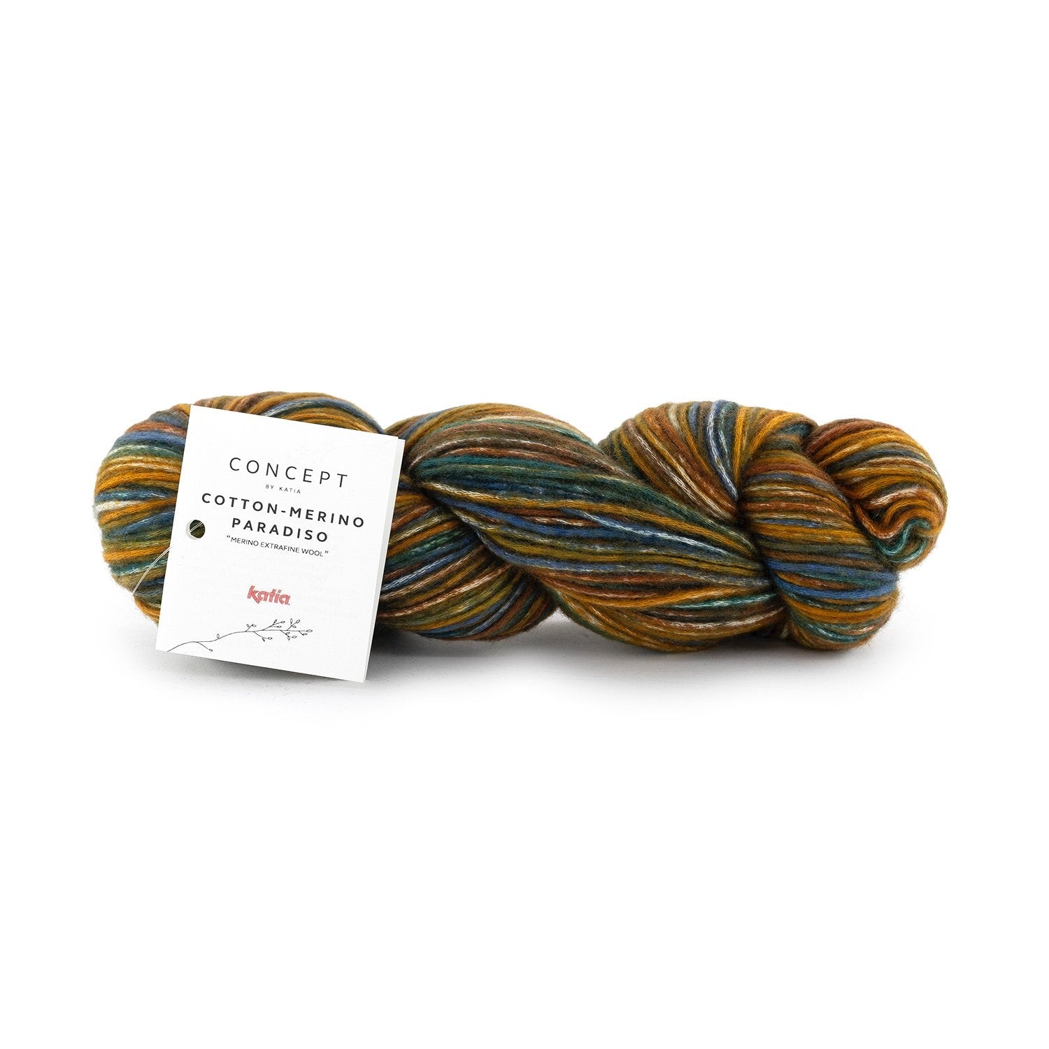 Katia Concept Cotton-Merino Paradiso - Petrol-Rust-Ochre (Color #302) Knitting and Crochet Yarn on sale at Little Knits