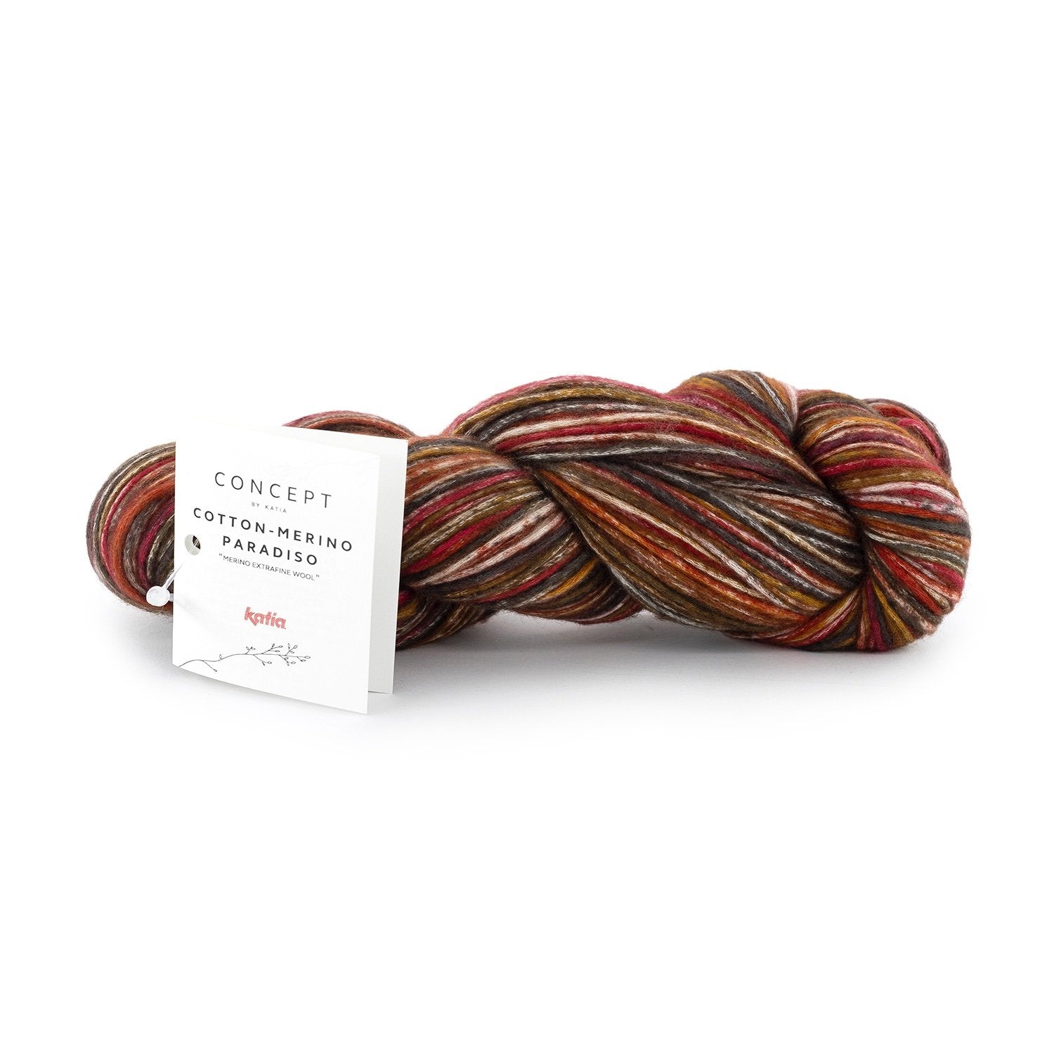 Katia Concept Cotton-Merino Paradiso - Red-Ochre-Brown (Color #300) Knitting and Crochet Yarn on sale at Little Knits