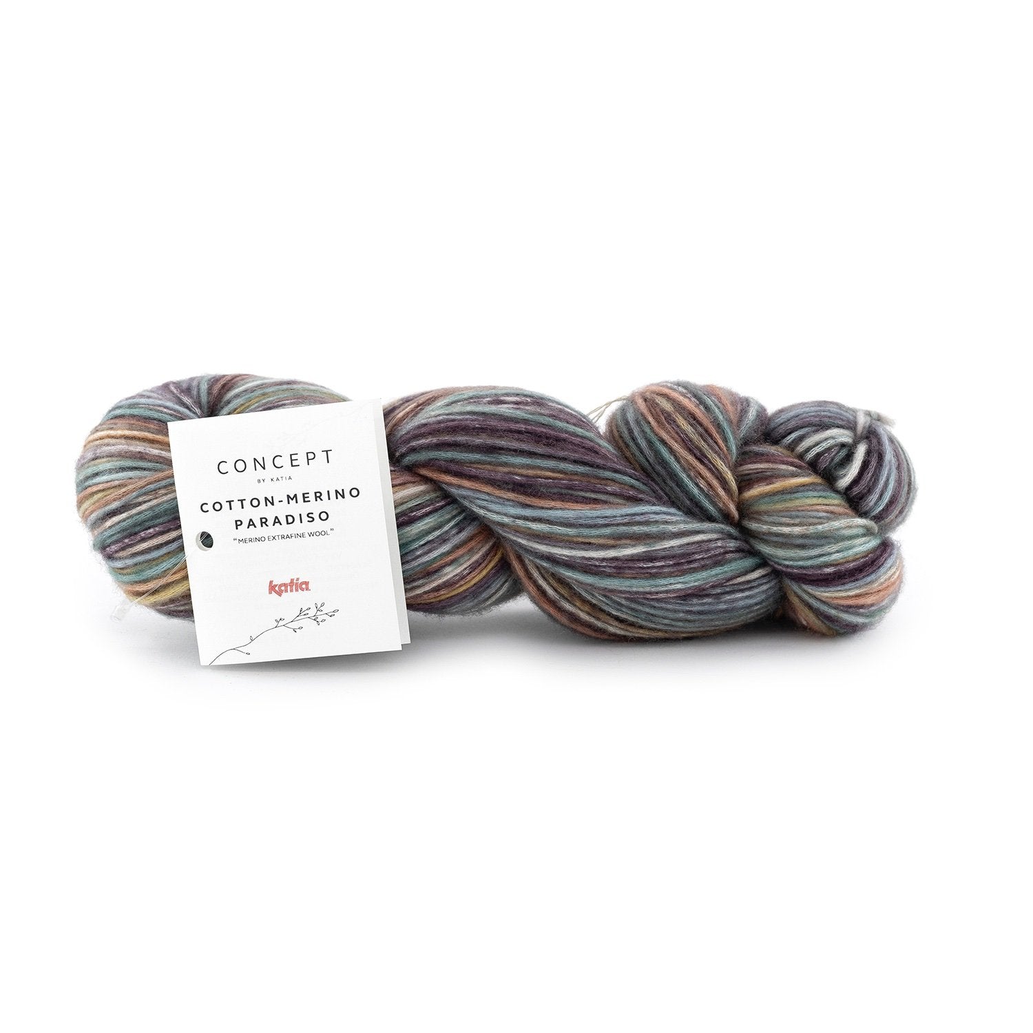 Katia Concept Cotton-Merino Paradiso - Rose-Blackberry-Water Blue (Color #305) Knitting and Crochet Yarn on sale at Little Knits