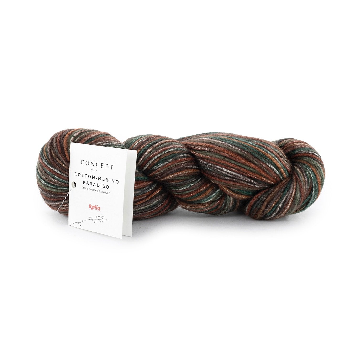 Katia Concept Cotton-Merino Paradiso - Rust-Brown-Green (Color #303) Knitting and Crochet Yarn on sale at Little Knits