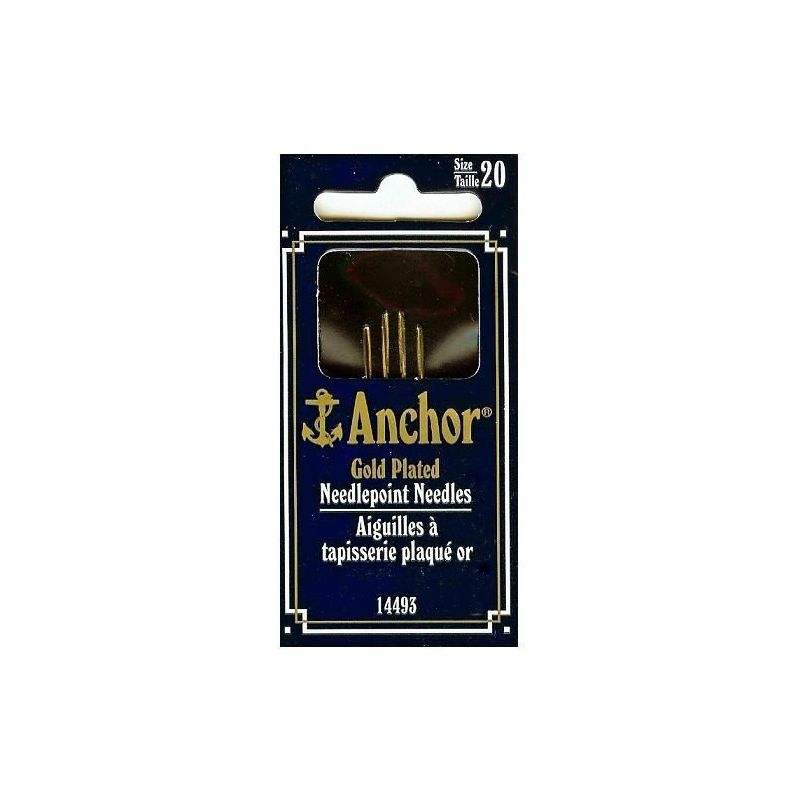 ANCHOR #A06 GOLD PLATED NEEDLEPOINT NEEDLES, SIZE 22---2 PACKS