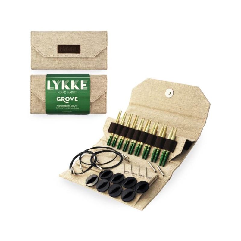 Large LYKKE Driftwood interchangeable Circular Knitting Needle Set