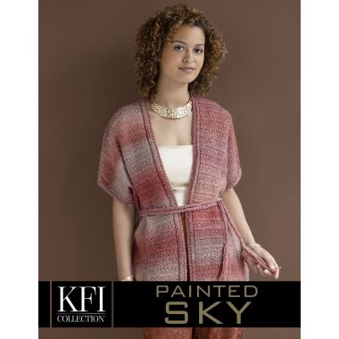 !A Knitting Fever Painted Sky Pattern - Aurora Poncho