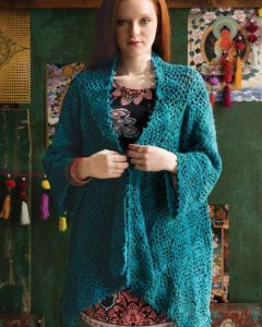 Shell-n-Mesh Squares Cardigan - Free Download with Silk Garden Lite Solo Purchase of 4 or more skeins