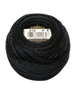 DMC Pearl Cotton Size 8 - Black (Color #310)