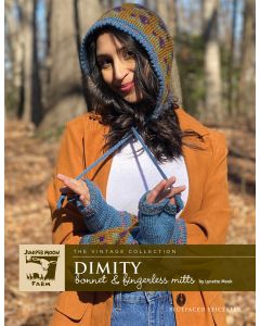 A Juniper Moon Bluefaced Leicester Pattern - Dimity Bonnet and Fingerless Mitts (PDF)