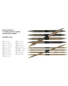 Lykke Driftwood 6 Inch Double Pointed Knitting Needles - US 6 (4mm)