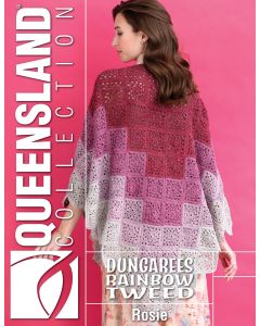 A Queensland Dungarees Rainbow Tweed Crochet Pattern - Rosie Shawl on sale at Little Knits