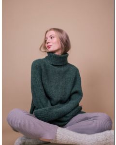 A Navia Uno & Alpakka Pattern - Green Turtleneck Sweater - AVAILABLE ON RAVELRY (LINK & DETAILS IN DESCRIPTION)