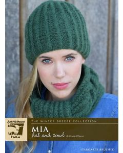 Juniper Moon Farm Mia hat and cowl knitting pattern sale at Little Knits