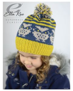 An Ella Rae Superwash Classic Pattern - Kid's Owl Beanie (PDF File) on sale at little knits